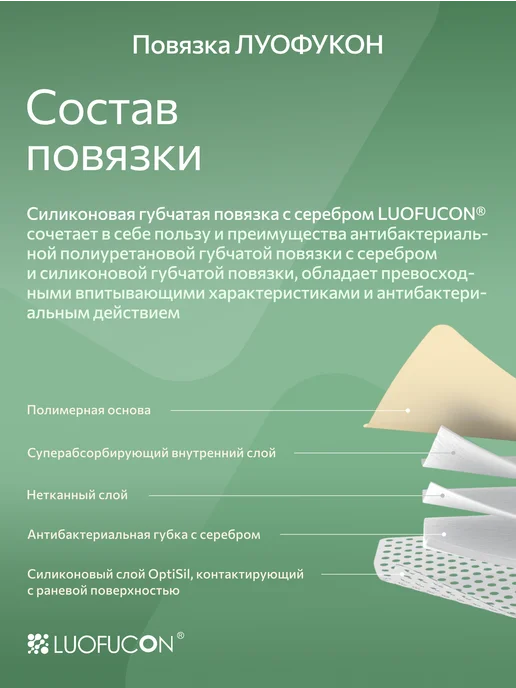 LUOFUCON Повязка губчатая силиконовая с серебром с адгезивными краями…, серебристый, фото 3