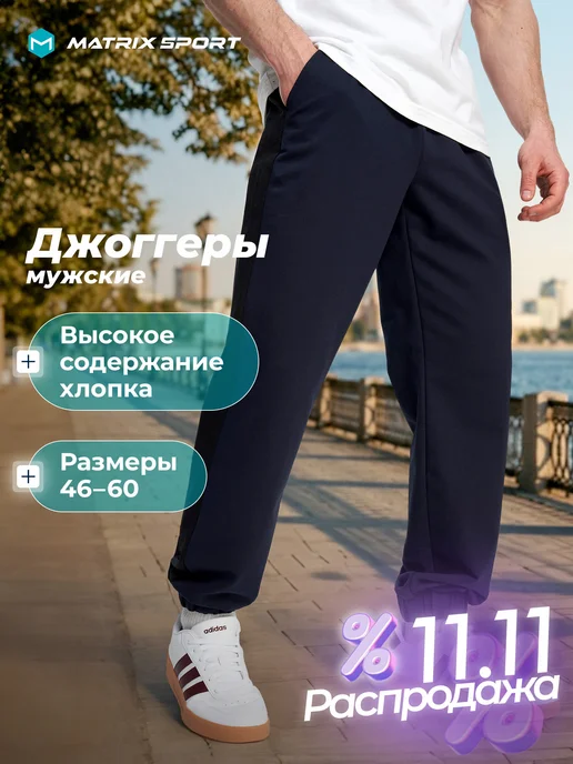 Matrix Sport Штаны спортивные мужские джоггеры, синий