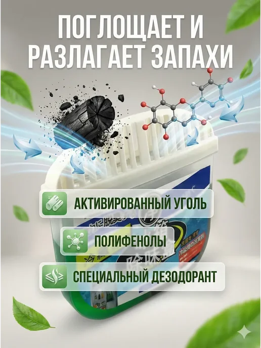 NURAIYM1 Нейтрализатор запаха для холодильника, поглотитель, белый, фото 2