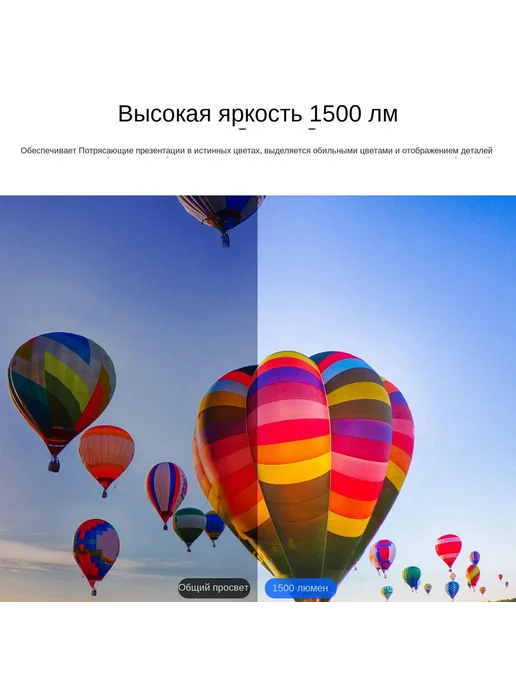 Мини-проектор 1080P, белый, портативный, белый, фото 5