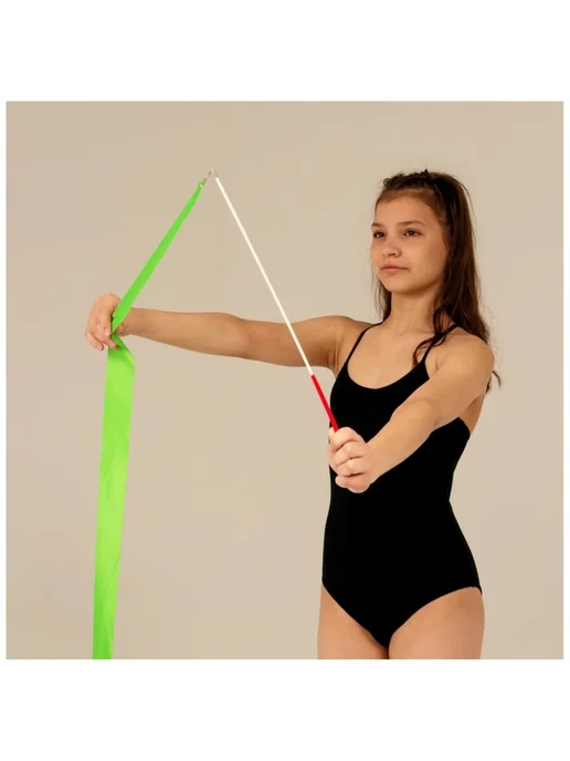 Zeriazor Лента гимнастическая 4 м с палочкой, розовая, 4 м, фото 4