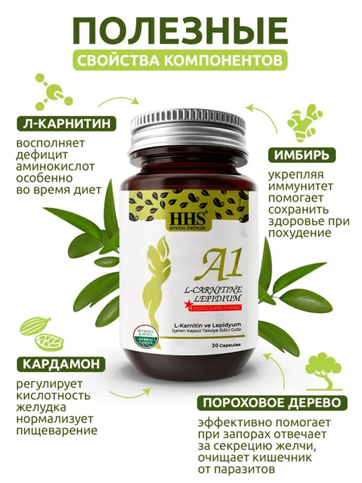 HHS Таблетки для похудения А1 жиросжигатель с L-Carnitine, вариант, фото 3