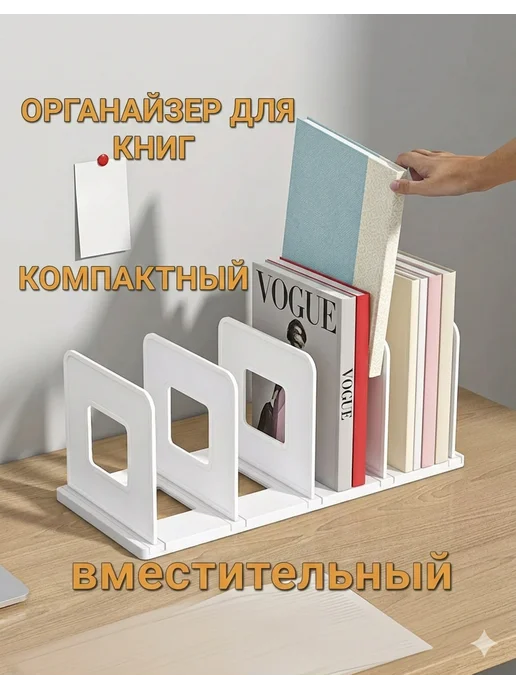 настольная подставка для хранения книг и учебников, белый, фото 3