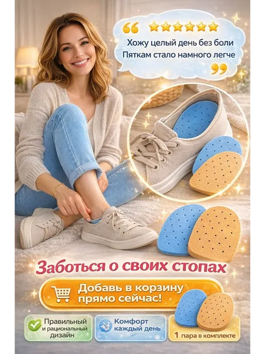 FloraMa Ортопедические подпяточники, коричневый, фото 2