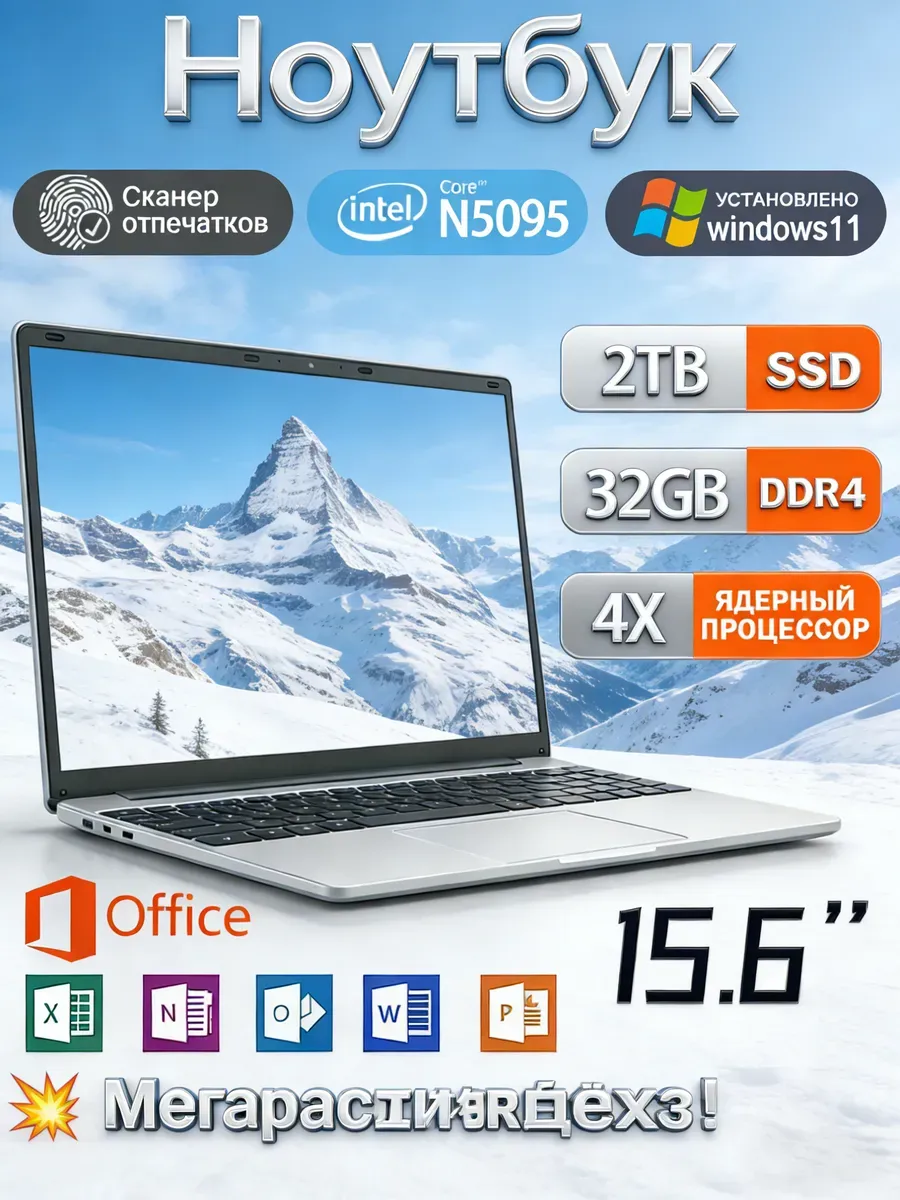 Ноутбук 32ГБ 2TБ Windows 11 Для Работы Intel Подарок HP 873072206 купить за 17 558 ₽ в интернет‑магазине Wildberries