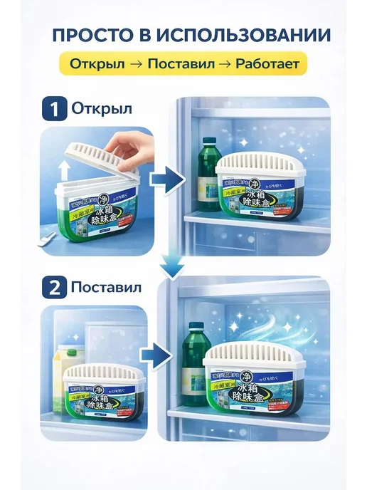 НАС3 Поглотитель запаха для холодильника нейтрализатор, белый, фото 5