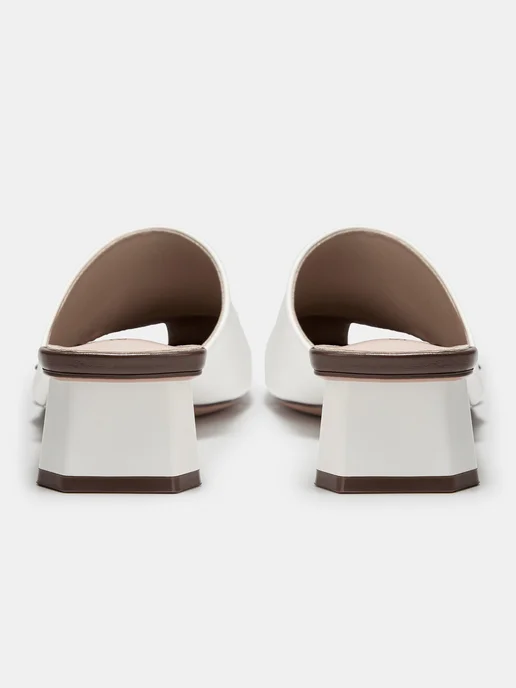 STARRIER Сабо на каблуке женские, белый, фото 8