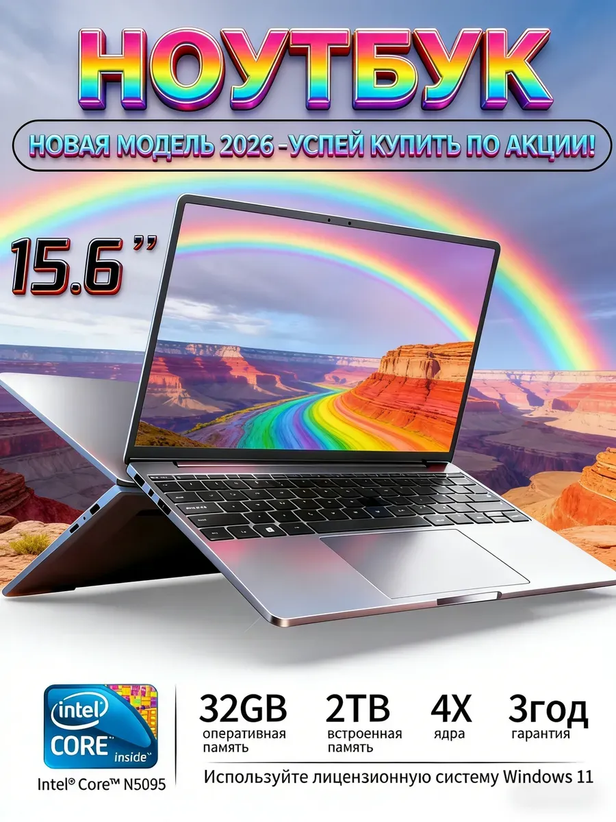 Новогодний Ноутбук 32GB 2TB Intel Windows 11 Подарок Учеба Huawei 739725157 купить за 21 873 ₽ в интернет‑магазине Wildberries