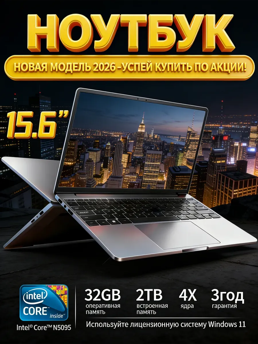 HP 2ТБ 32ГБ Ноутбук мощный IPS Win11 Pro премиальный