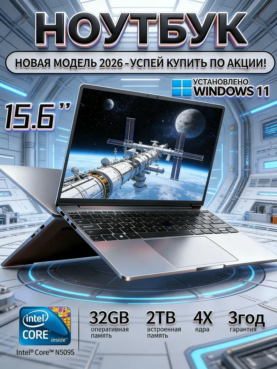 Ноутбук 32ГБ 2ТБ ультратонкий SSD для офиса премиальный