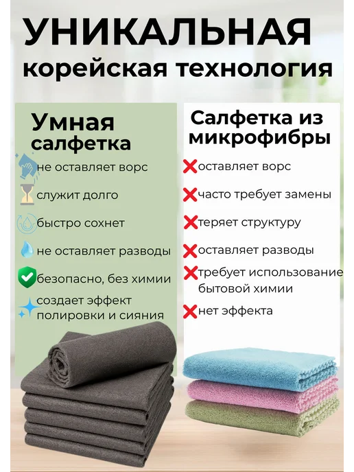 Умная салфетка для уборки корея оригинал, серый, фото 5