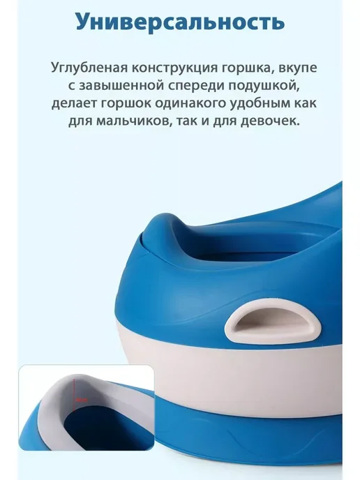 Горшок с мягким сиденьем Capsule potty, голубой, фото 2