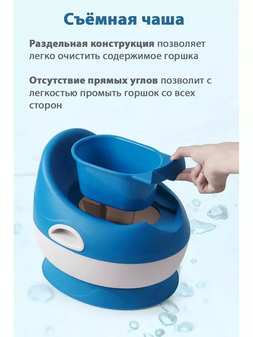 Горшок с мягким сиденьем Capsule potty, голубой, фото 3
