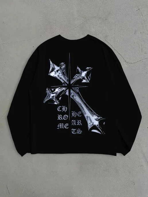 Лонгслив оверсайз Chrome Hearts sk8
