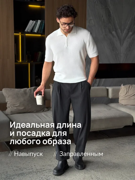 OAKWAY Вязаная футболка поло с коротким рукавом, белый, фото 4