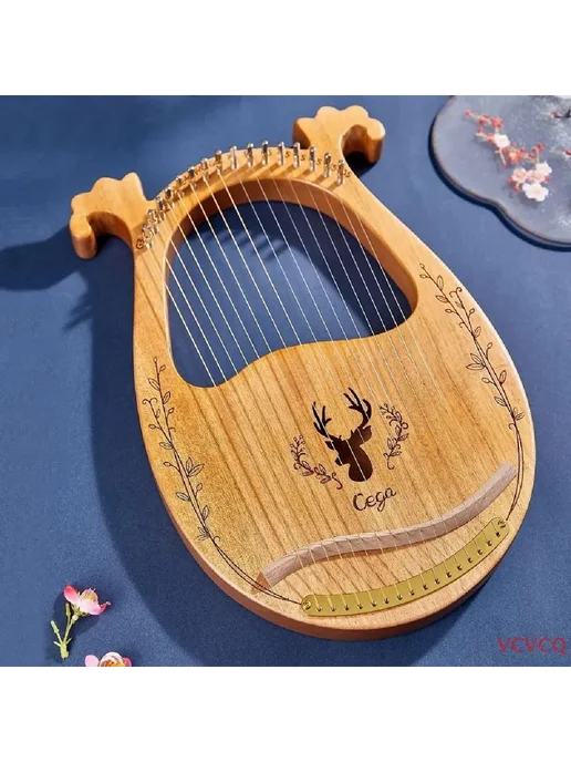 Ключ C, 16-струнная деревянная лира, арфа, вариант, фото 3