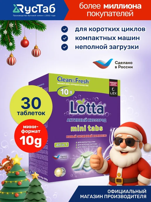Мини таблетки для посудомоечной машины Clean&Fresh mini tabs, вариант