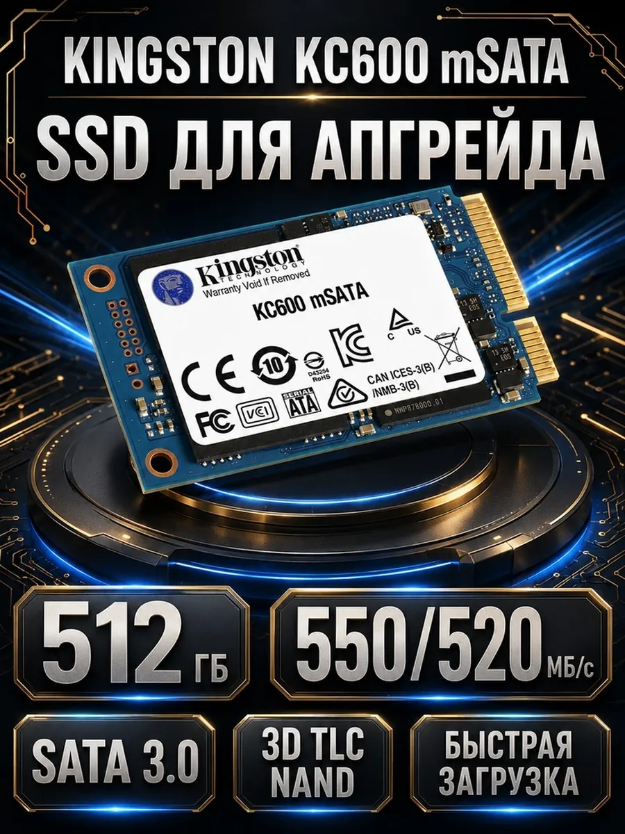 Твердотельный накопитель SSD SKC600MS 512G mSATA Kingston 740633201 купить за 21 141 ₽ в интернет‑магазине Wildberries