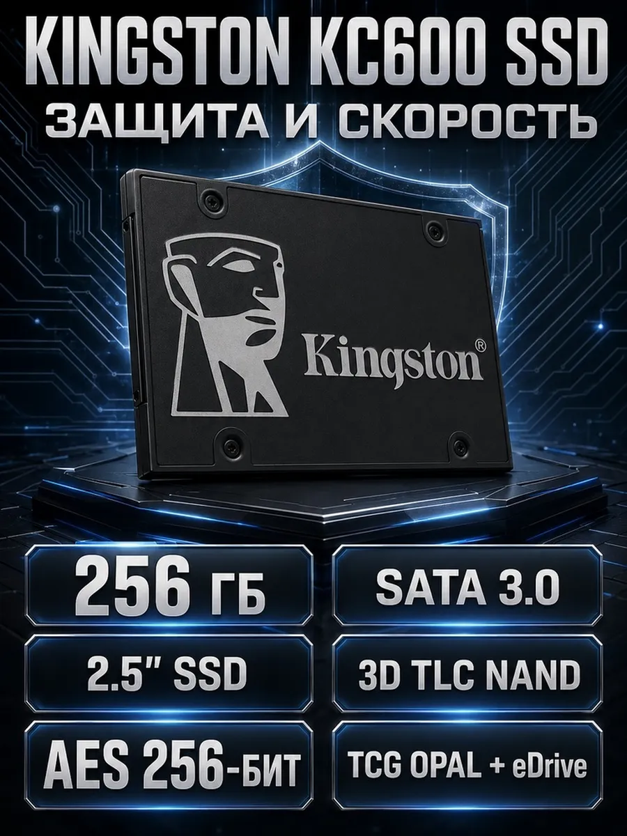 SSD SKC600 256G SATA III 2.5" Kingston 740634842 купить за 12 192 ₽ в интернет‑магазине Wildberries