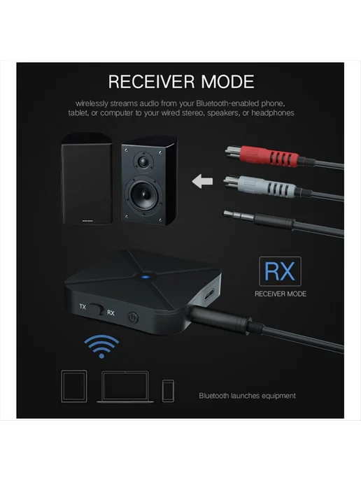 Bluetooth передатчик-приемник 2 дюйма 1 стерео беспроводной…, вариант, фото 2