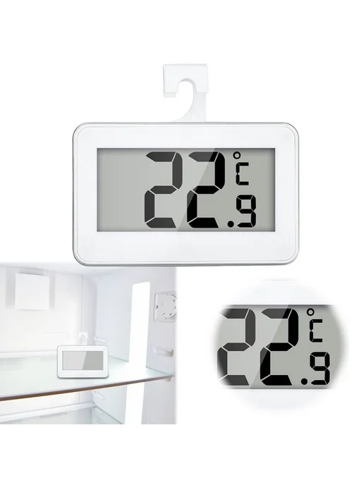 Цифл холодильник термометр LCD дисплей комнатный White, белый, фото 3