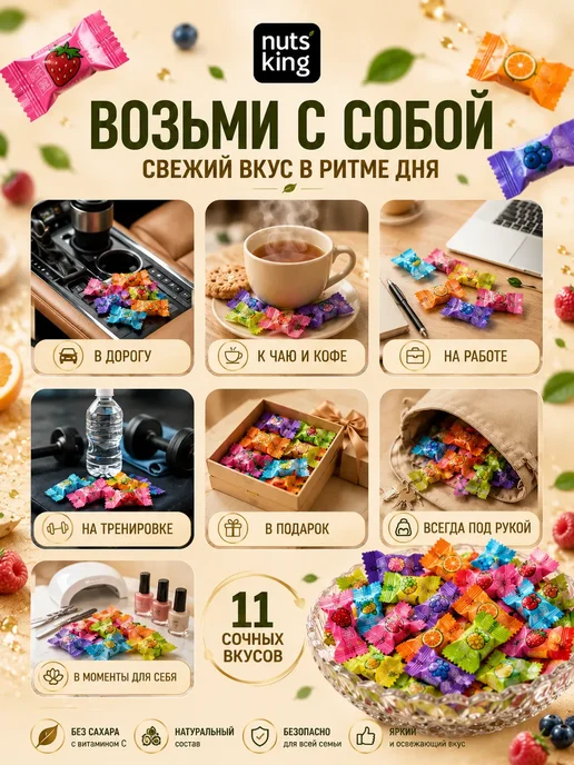 Конфеты без сахара драже с витамином С 500 гр, 500 г, фото 7