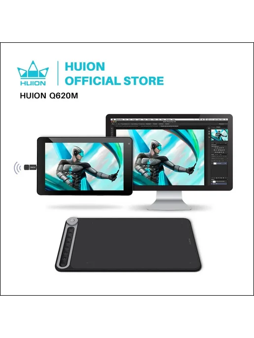 Huion Графический планшет Q620M, черный