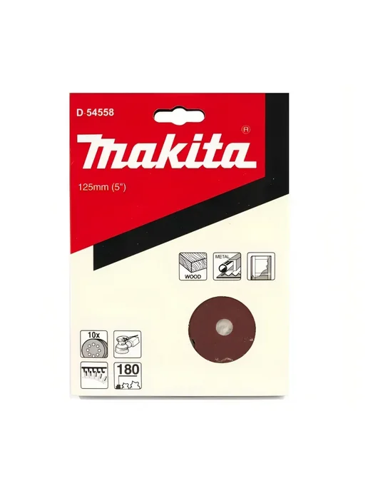 Makita Шлифовальная бумага круглая 125 мм A180, 10 шт. D-54558, 10 шт, фото 2