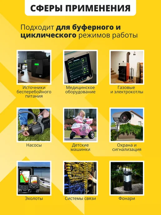 NPP Аккумулятор 12v 7Ah AGM F2 T2 на ибп, эхолот, электропастух, вариант, фото 3