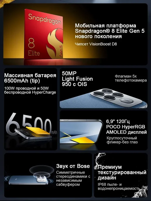 Смартфон Xiaomi Poco F8 Ultra 16/512 ГБ, черный, фото 3