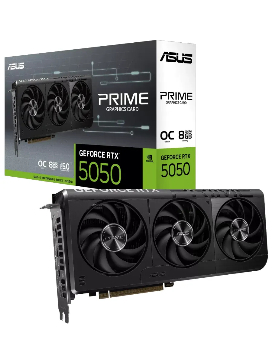 Asus Видеокарта GeForce RTX 5050 PRIME OC, 8 ГБ GDDR6