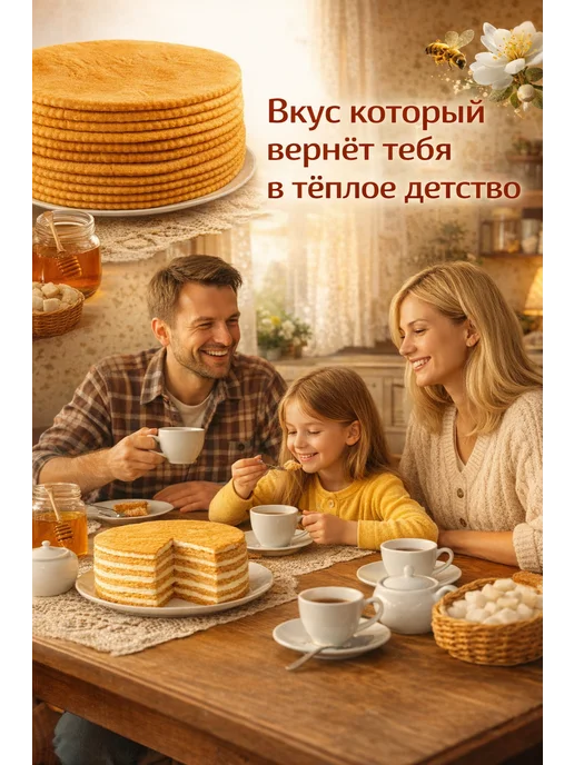 ЮжДаг Коржи медовые для бенто торта 10шт 20 см, 10 шт, фото 2