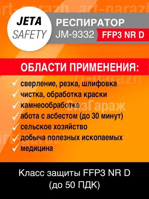 ArtGarazh Респиратор Jeta Safety JM-9332, вариант, фото 3