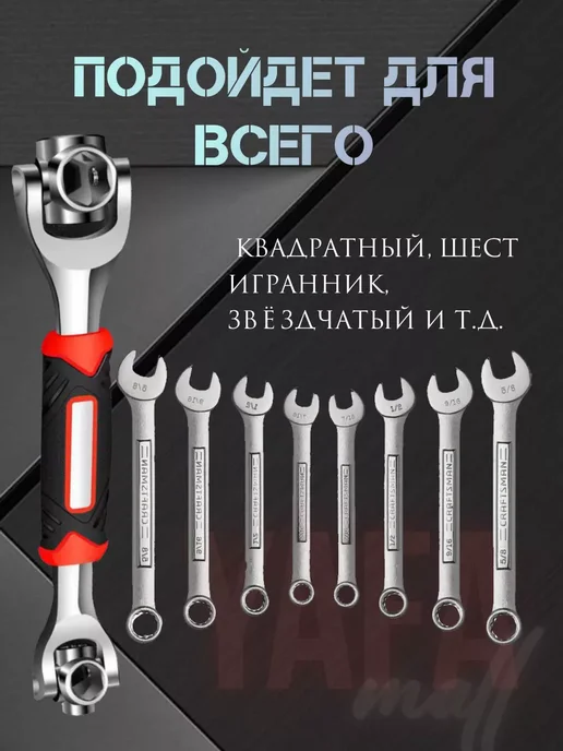 Ключ универсальный гаечный, черный, фото 3