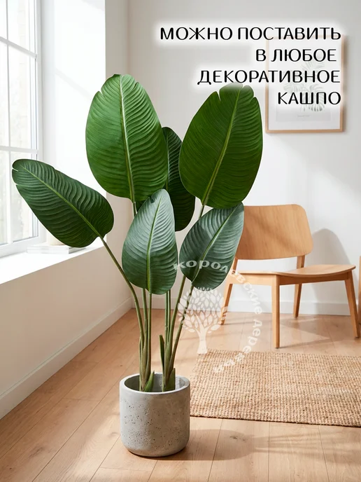 Королевские деревья Дерево искусственное стрелиция 120 см, зеленый, фото 4