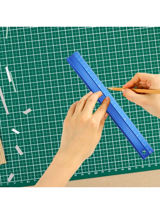 Рулетка алюминиевая нескользящая 300мм металлич измеритель, вариант, фото 2