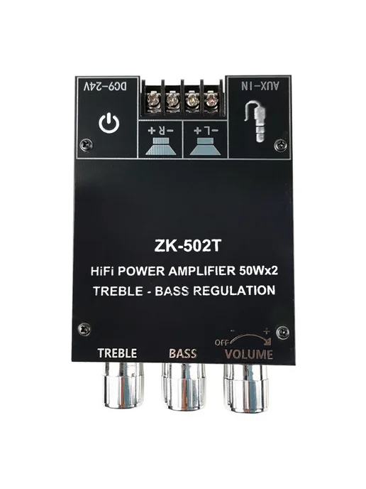 ZK-502T 50Вт×2 HiFi стерео усилитель модуль для колонок, 50 Вт