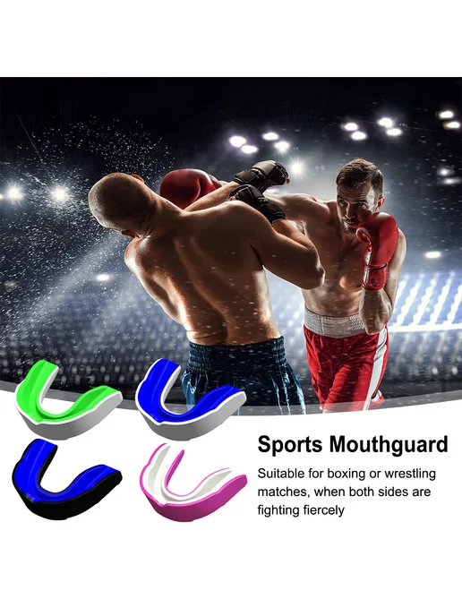4шт Mouthguard для MMA и единоборств черный белый красный, 4 шт, фото 8