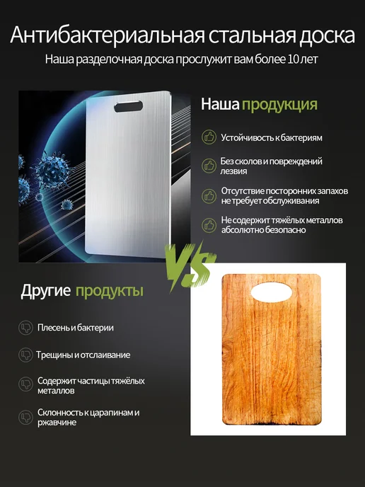 Профессиональная доска для мяса и рыбы 23х34 см, 23x34 см, фото 3
