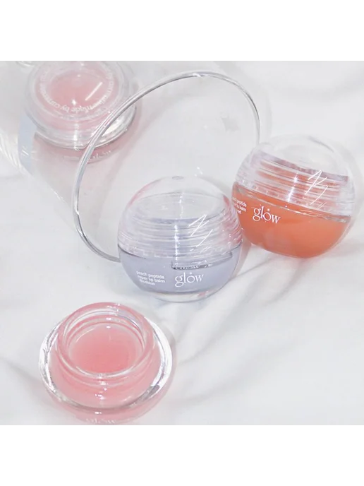 Glow Cosmetic Оттеночный бальзам для губ Peach Peptide Lip Balm #iceblue, 8 мл, фото 6