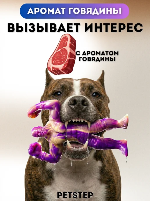 PETSTEP Жевательная игрушка для собак из нейлона Бык, вариант, фото 5