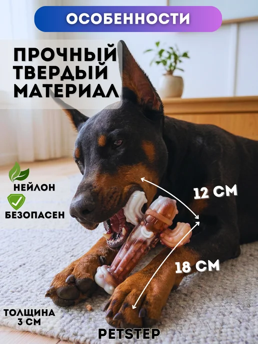 PETSTEP Игрушка для собак крупных пород для грызения Кактус, белый, фото 2