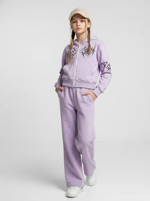 Minimoo Костюм спортивные с замком для подростковые, фиолетовый, фото 3