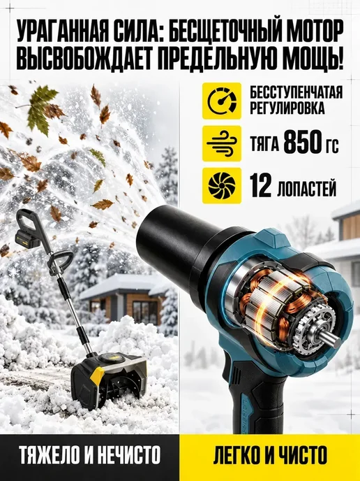 воздуходувка аккумуляторная для авто от снега мощная, вариант, фото 4