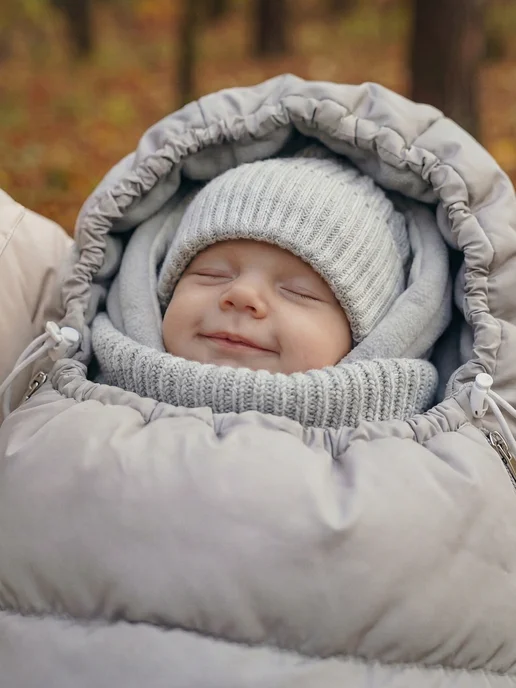 K.Baby Весенний конверт на выписку новорожденному, серый, фото 2
