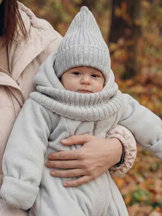 K.Baby Весенний конверт на выписку новорожденному, серый, фото 3