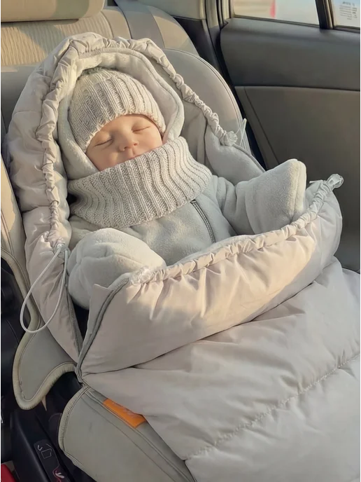 K.Baby Весенний конверт на выписку новорожденному, серый, фото 4