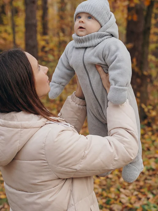 K.Baby Весенний конверт на выписку новорожденному, серый, фото 5
