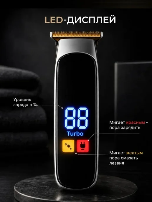 M-electronics Триммер для бороды мужской профессиональный, серый, фото 2