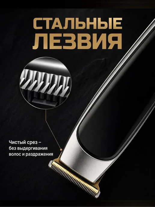 M-electronics Триммер для бороды мужской профессиональный, серый, фото 4
